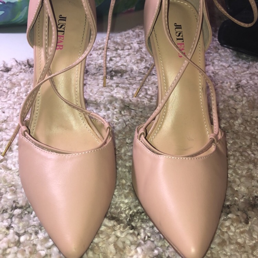 3/$15 Just fab Nude Lace up heel